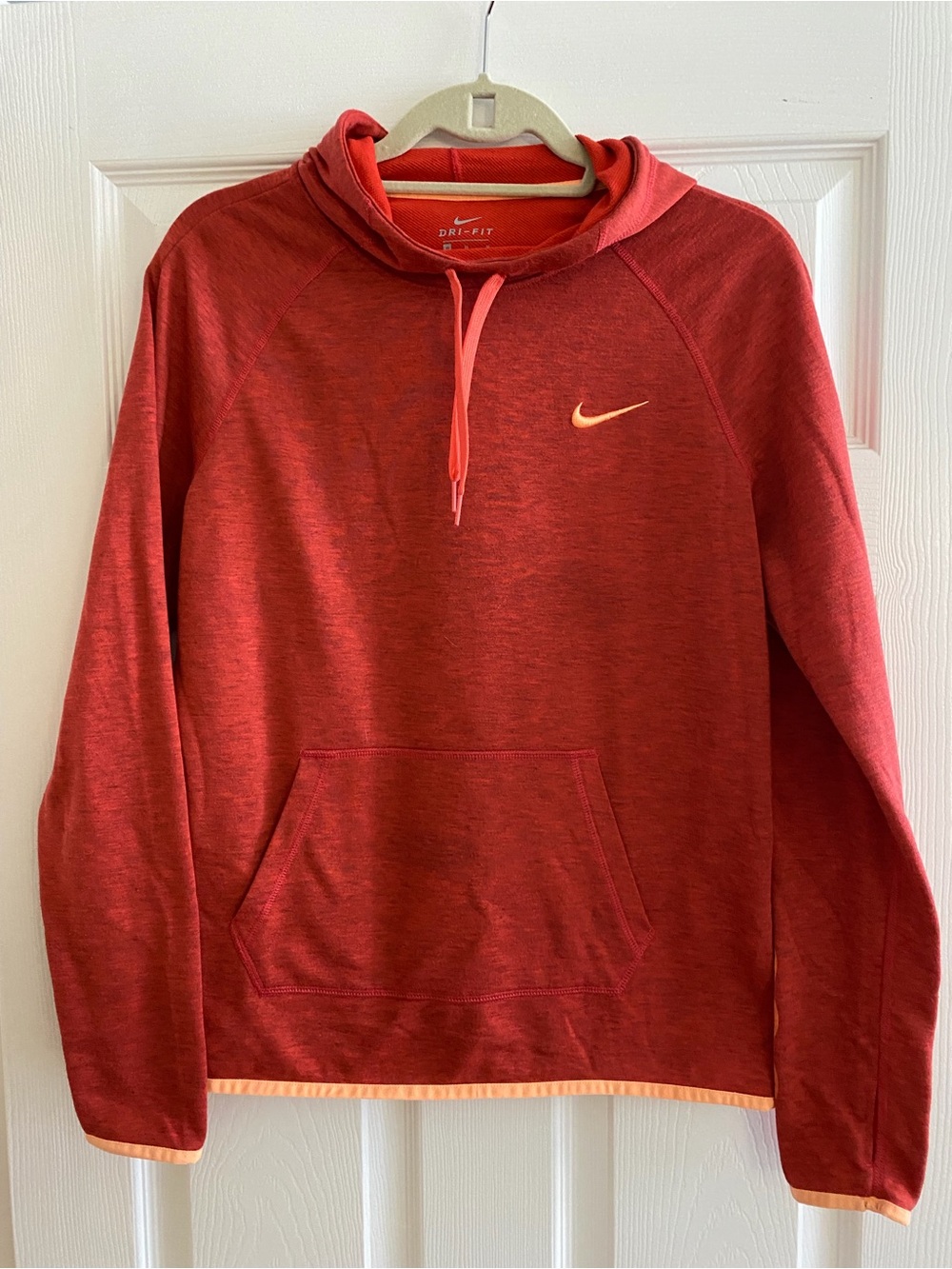 Nike Dri-Fit Heather Orange Hoodie Sweatshirt Medium